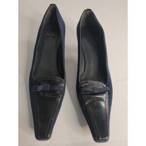 Stuart Weitzman Kitten Heel Pumps Shoes SZ 9 N Pointed Toe Bow Classic Office